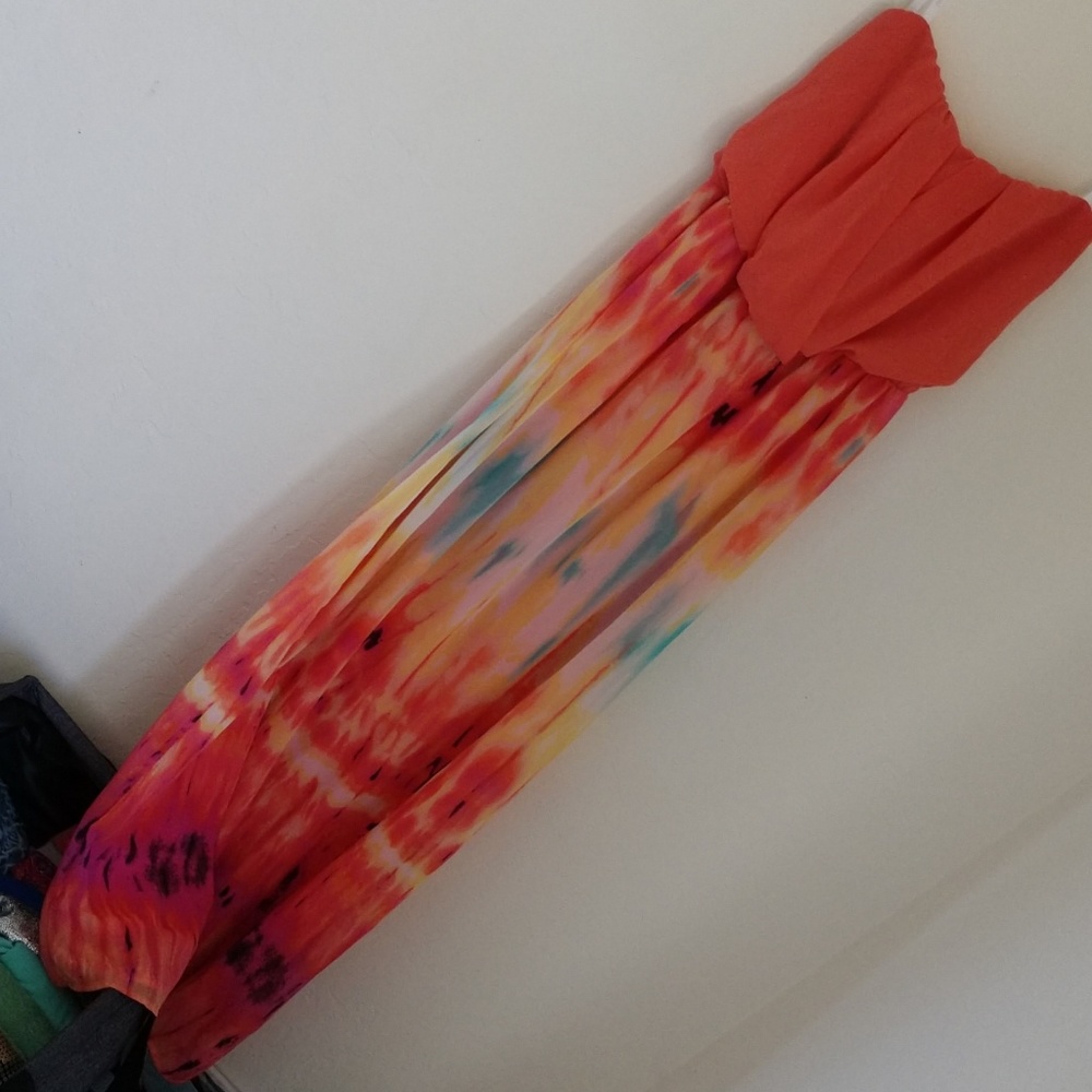 Strapless Watercolor Maxi